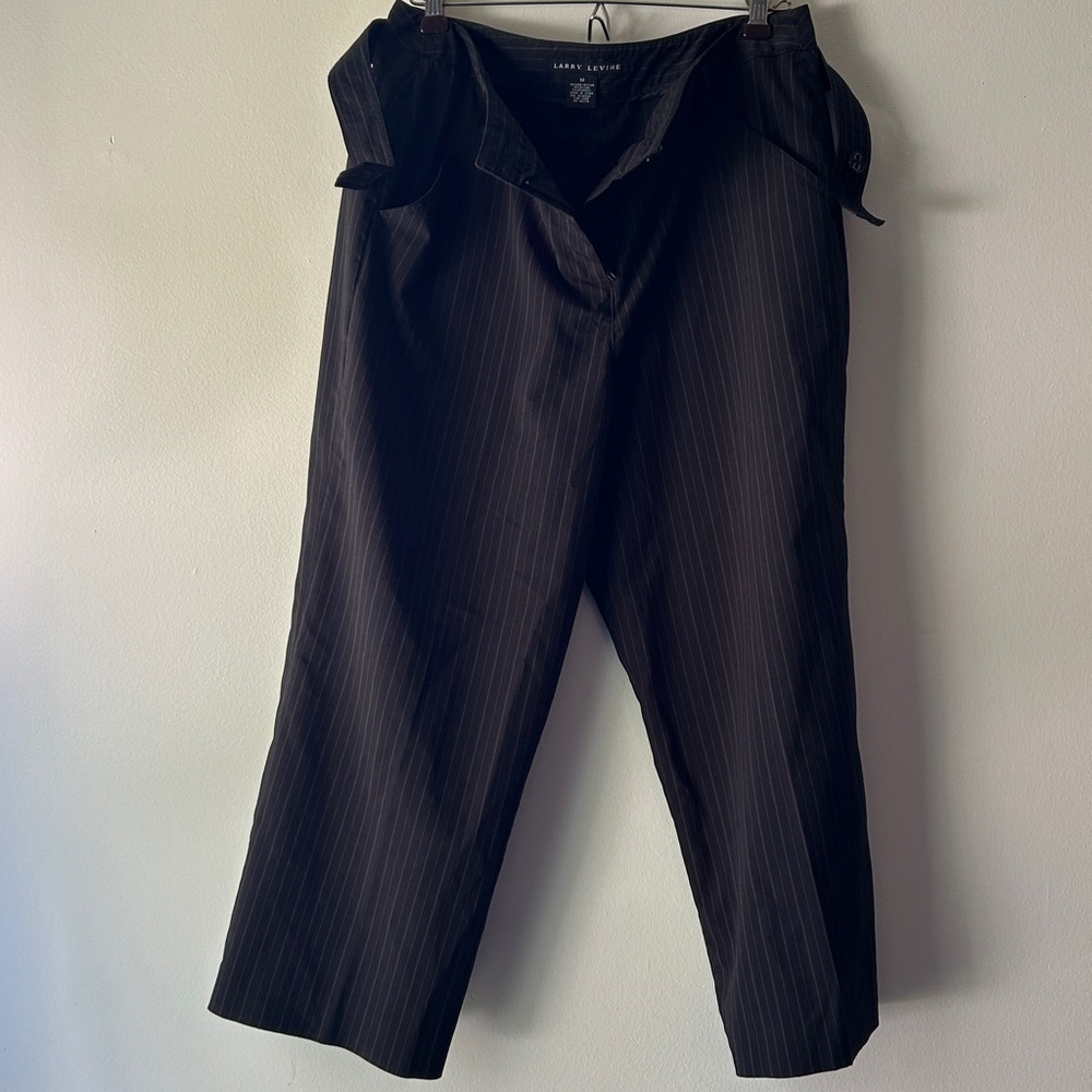 Larry Levine Charcoal Pinstripe Trousers